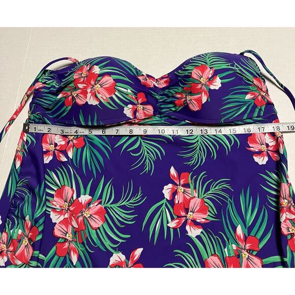 Womens Old Navy Swim Top Tropical Padded Tankini Halter Removable Straps XL NWT - Picture 10 of 11
